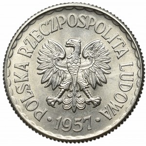 PRL, 1 złoty 1957 Próba Nikiel
