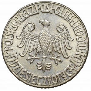 PRL, 10 złotych 1964 Kazimierz Wielki - Próba Miedzionikiel bez napisu