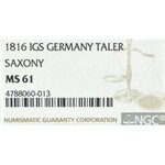 Niemcy, Saksonia, Fryderyk August I, Talar 1816, Drezno - NGC MS61