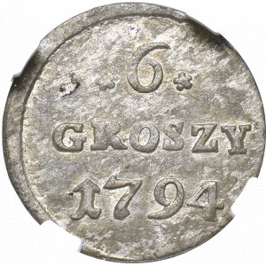 Stanislaus Augustus, 6 groschen 1794 - NGC UNC Details