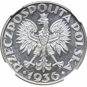 II Rzeczpospolita, 2 złote 1936 Żaglowiec - NGC MS63