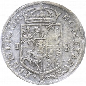 John II Casimir, 18 groschen 1651, Fraustadt - PCGS AU Details
