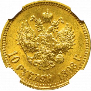 Russia, Nicholas II, 10 rouble 1898 АГ - NGC MS62