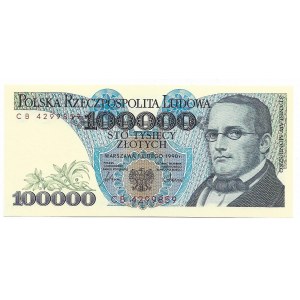 PRL, 100000 złotych 1990 CB - ciekawa seria