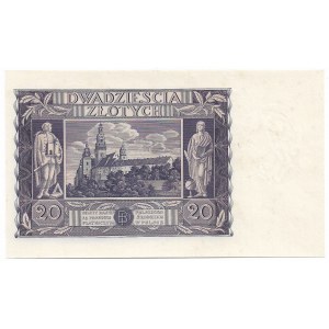 II RP, 20 złotych 1936 - nieukończony druk 