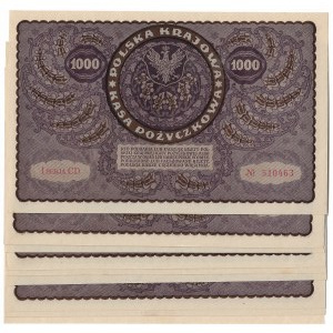 II RP, 1000 marek polskich 1919 I seria CD - 11 sztuk kolejne numery