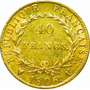 Francja, Napoleon I Bonaparte, 40 franków 1806 U, Turyn