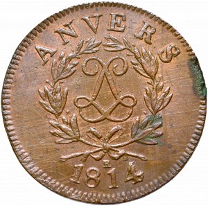 Belgia, ﻿Ludwik XVIII, Oblężenie Antwerpii, 10 centów 1814 