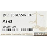 Russia, Nicholas II, 10 rouble 1911 ЭБ - NGC MS63