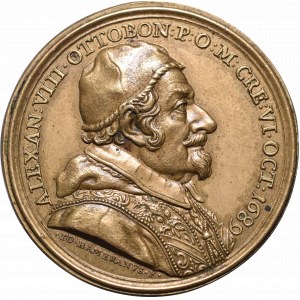 Watykan, Aleksander VIII, medal 1689 brąz