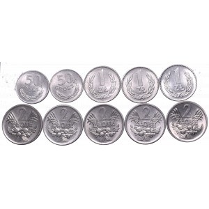 Zestaw 10 monet z okresu PRL