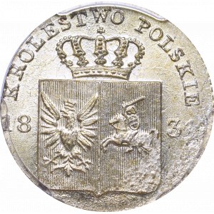 Powstanie Listopadowe, 10 groszy 1831 - łapy orła prosto PCGS MS64