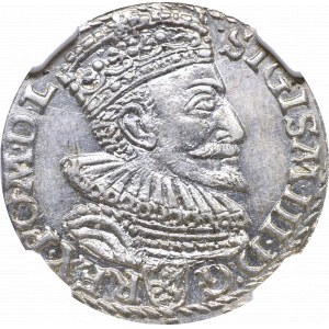Zygmunt III Waza, trojak 1594, Malbork - NGC MS63