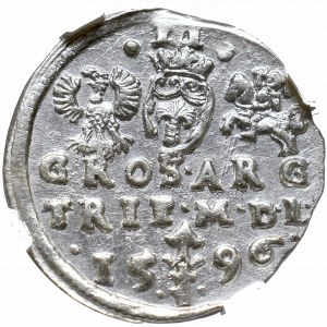 Sigismundus III, 3 groschen 1596, Vilnius - NGC MS62