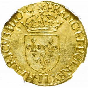 Henri III, Ecu d'or 1578, La Rochelle - NGC MS62