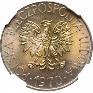PRL, 10 złotych 1970 Kościuszko - NGC MS66
