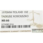 PRL, 10 złotych 1970 Kościuszko - NGC MS66