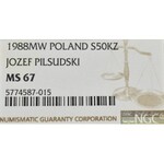 Peoples Republic of Poland, 50000 zloty 1988 Pilsudski - NGC MS67