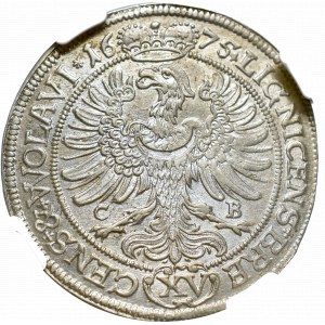 Śląsk, Jerzy Wilhelm, 15 krajcarów 1675, Brzeg - NGC MS64