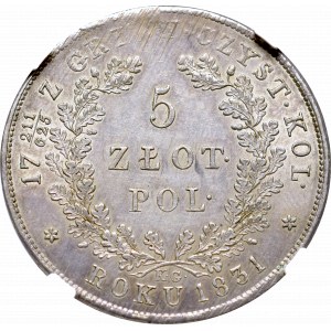 Powstanie Listopadowe, 5 złotych 1831 - NGC MS61