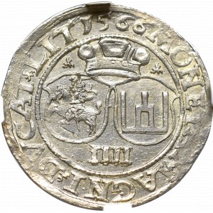 Sigismund II Augustus, 4 groschen 1566 Vilnius - NGC MS63