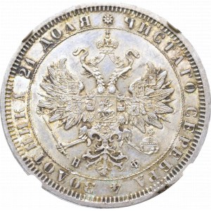 Rosja, Aleksander III, Rubel 1882 НФ - NGC UNC