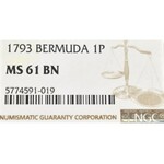 United Kingdom, Bermuda, 1 penny 1793 - NGC MS61 BN