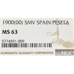 Spain, 1 peseta 1900 SMV - NGC MS63
