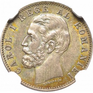 Rumunia, Karol I, 50 bani 1884 - NGC MS62