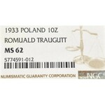 II Republic of Poland, 10 zloty 1933 Traugutt - NGC MS62