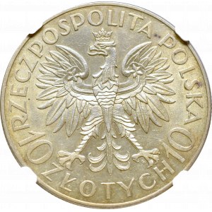 II Rzeczpospolita, 10 złotych 1933 Traugutt - NGC AU Details
