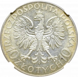 II Rzeczpospolita, 10 złotych 1933 Sobieski - NGC MS62