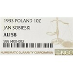 II Republic of Poland, 10 zloty 1933 Sobieski - NGC AU58