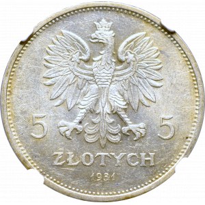 II Republic of Poland, 5 zloty 1931 Nike - NGC AU58