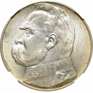 II Rzeczpospolita, 10 złotych 1937, Piłsudski - NGC MS62