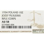II Republic of Poland, 10 zloty 1934 - NGC AU58