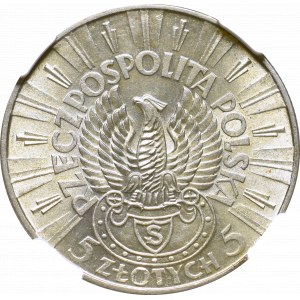II Rzeczpospolita, 5 złotych 1934, Piłsudski, Strzelecki - NGC MS62