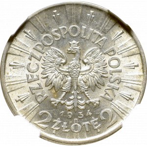 II Rzeczpospolita, 2 złote 1934 Piłsudski - NGC MS61