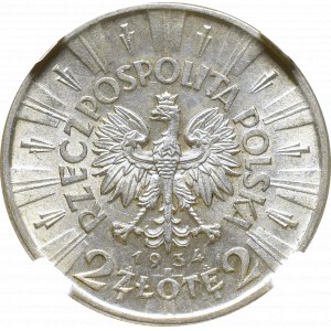 II Republic of Poland, 2 zloty 1934 Pilsudski - NGC AU58