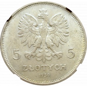 II Republic of Poland, 5 zloty 1930 November uprising - NGC MS64