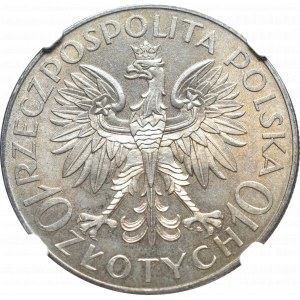 II Rzeczpospolita, 10 złotych 1933 Traugutt - NGC MS63