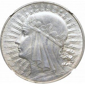 II Republic of Poland, 10 zloty 1932 - NGC MS62