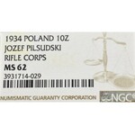 II Republic of Poland, 10 zloty 1934 - NGC MS62