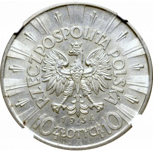 II Rzeczpospolita, 10 złotych 1934 Piłsudski - NGC AU58