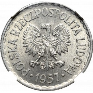 PRL, 1 złoty 1957 - NGC MS64