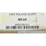 PRL, 1 złoty 1957 - NGC MS64