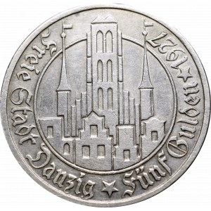 Wolne Miasto Gdańsk, 5 guldenów 1927 - kopia na szkodę kolekcjonerów