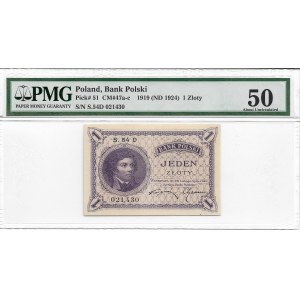 II RP, 1 złoty 1919 - PMG 50