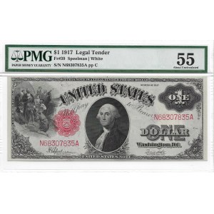 USA, 1 dolar 1917 - PMG 55 - rzadki