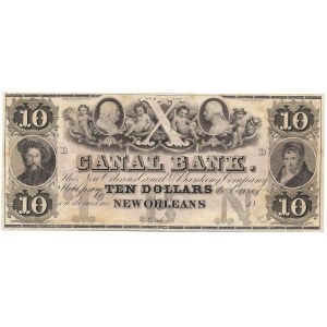 USA, 10 dolarów 1840/1850 Canal Bank, New Orleans